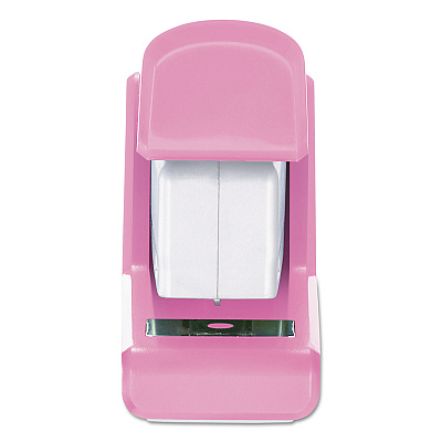 Bostitch InCourage Spring-Powered Compact Stapler with Antimicrobial Protection, 20-Sheet Capacity, Pink/Gray (ACI1588)
