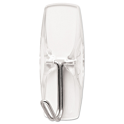 Command Clear Hooks and Strips, Medium, Plastic, 2 lb Capacity, 6 Hooks and 8 Strips/Pack (MMM17065CLRVPES)