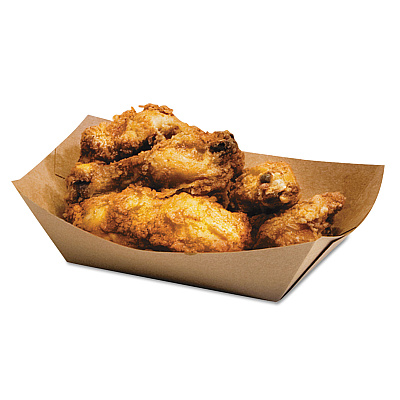 Bagcraft EcoCraft Food Trays, 3 lb Capacity, Natural, Paper, 500/Carton (BGC300699)