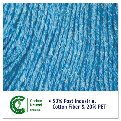 Boardwalk Super Loop Wet Mop Head, Cotton/Synthetic Fiber, 5" Headband, Medium Size, Blue, 12/Carton (BWK502BLCT)