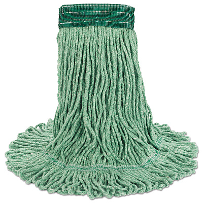Boardwalk Super Loop Wet Mop Head, Cotton/Synthetic Fiber, 5" Headband, Medium Size, Green (BWK502GNEA)