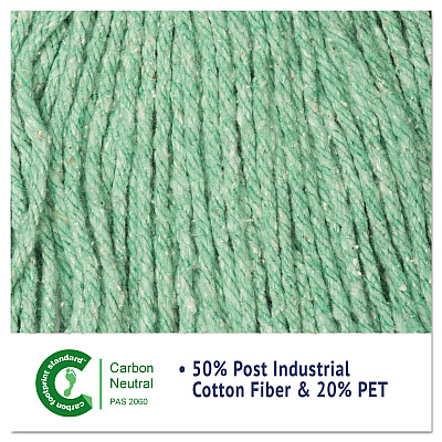 Boardwalk Super Loop Wet Mop Head, Cotton/Synthetic Fiber, 5" Headband, Medium Size, Green (BWK502GNEA)