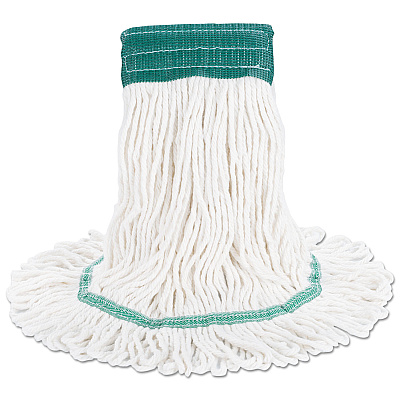 Boardwalk Super Loop Wet Mop Head, Cotton/Synthetic Fiber, 5" Headband, Medium Size, White, 12/Carton (BWK502WHCT)