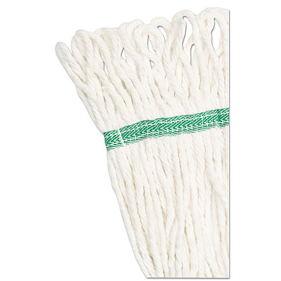 Boardwalk Super Loop Wet Mop Head, Cotton/Synthetic Fiber, 5" Headband, Medium Size, White, 12/Carton (BWK502WHCT)