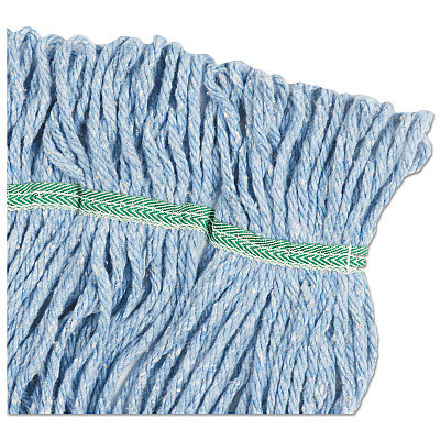 Boardwalk Super Loop Wet Mop Head, Cotton/Synthetic Fiber, 5" Headband, Medium Size, Blue (BWK502BLEA)