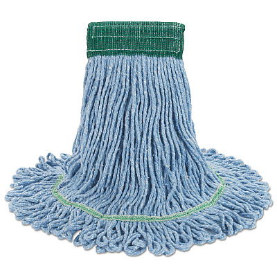Boardwalk Super Loop Wet Mop Head, Cotton/Synthetic Fiber, 5" Headband, Medium Size, Blue (BWK502BLEA)