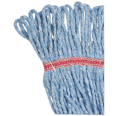 Boardwalk Super Loop Wet Mop Head, Cotton/Synthetic Fiber, 5" Headband, Large Size, Blue (BWK503BLEA)