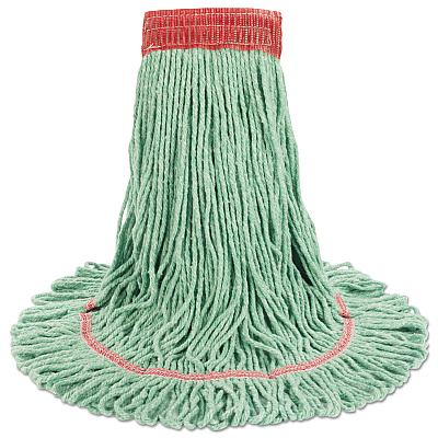 Boardwalk Super Loop Wet Mop Head, Cotton/Synthetic Fiber, 5" Headband, Large Size, Green (BWK503GNEA)