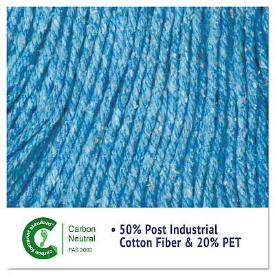 Boardwalk Super Loop Wet Mop Head, Cotton/Synthetic Fiber, 5" Headband, Large Size, Blue (BWK503BLEA)