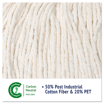 Boardwalk Super Loop Wet Mop Head, Cotton/Synthetic Fiber, 5" Headband, Large Size, White, 12/Carton (BWK503WHCT)