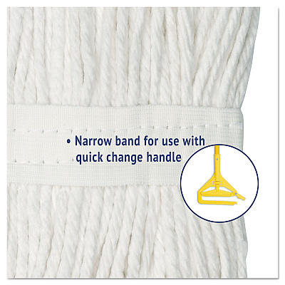 Boardwalk Cut-End Wet Mop Head, Cotton, #16, White, 12/Carton (BWK2016CCT)