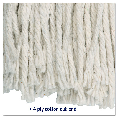 Boardwalk Cut-End Wet Mop Head, Cotton, White, #20, 12/Carton (BWK2020CCT)