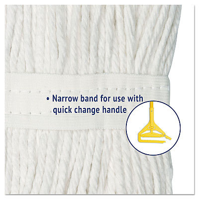 Boardwalk Cut-End Wet Mop Head, Cotton, White, #20, 12/Carton (BWK2020CCT)
