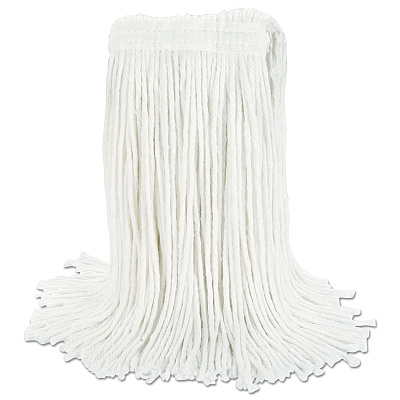 Boardwalk Cut-End Wet Mop Head, Rayon, No. 24, White, 12/Carton (BWK2024RCT)