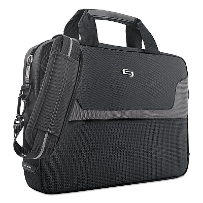 Solo Pro Slim Brief, Fits Devices Up to 14.1", Polyester, 14 x 1.5 x 10.5, Black (USLCLA1124)