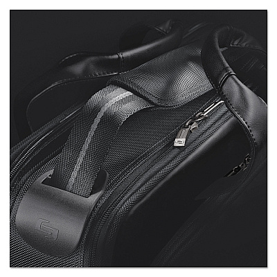 Solo Classic Smart Strap Briefcase, Fits Devices Up to 16", Ballistic Polyester, 17.5 x 5.5 x 12, Black (USLSGB3004)