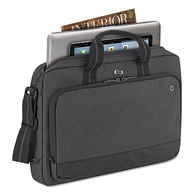 Solo Urban Slimbrief, Fits Devices Up to 15.6", Polyester, 16" x 3" x 11.5", Gray (USLUBN11010)