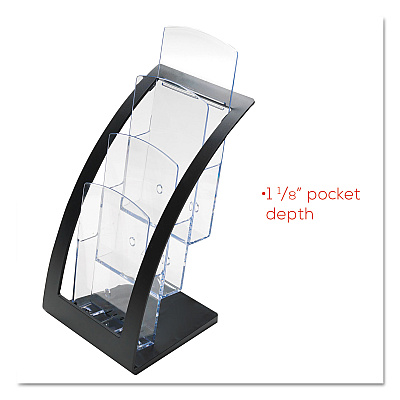 deflecto 3-Tier Literature Holder, Leaflet Size, 6.75w x 6.94d x 13.31h, Black (DEF693604)