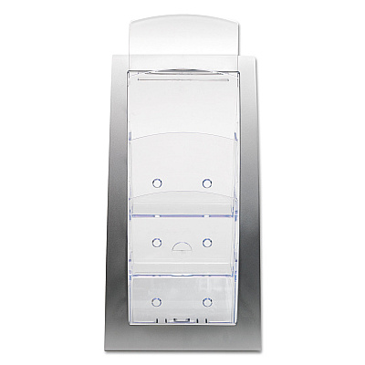 deflecto 3-Tier Literature Holder, Leaflet Size, 6.75w x 6.94d x 13.31h, Silver (DEF693645)
