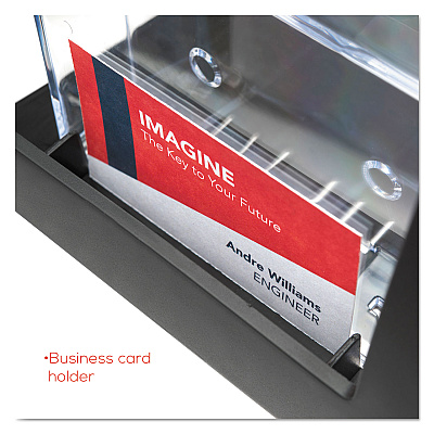 deflecto 3-Tier Literature Holder, Leaflet Size, 6.75w x 6.94d x 13.31h, Black (DEF693604)