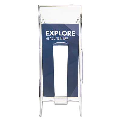 deflecto Stand-Tall Wall-Mount Literature Rack, Leaflet, 4.56w x 3.25d x 11.88h, Clear (DEF55601)