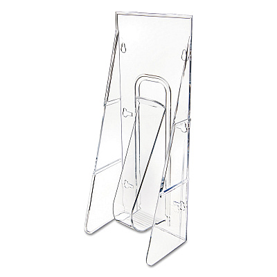 deflecto Stand-Tall Wall-Mount Literature Rack, Leaflet, 4.56w x 3.25d x 11.88h, Clear (DEF55601)
