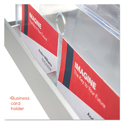 deflecto 3-Tier Literature Holder, Leaflet Size, 11.25w x 6.94d x 13.31h, Silver (DEF693745)