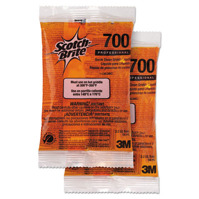 Scotch-Brite PROFESSIONAL Quick Clean Griddle Liquid, 3.2 oz Packet, 40/Carton (MMM29603)