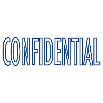 COSCO 2000PLUS Green Line Message Stamp, Confidential, 1.5 x 0.56, Blue (COS098374)
