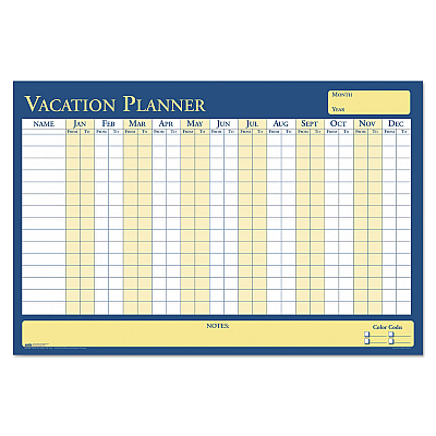 House of Doolittle 100% Recycled All-Purpose/Vacation Planner, 36 x 24, White/Blue/Yellow Surface (HOD639)