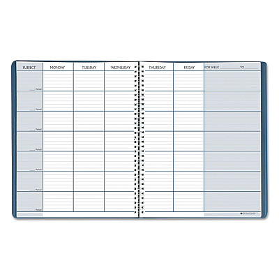 House of Doolittle Recycled Teacher's Planner, Weekly, Two-Page Spread (Seven Classes), 11 x 8.5, Blue Cover (HOD50907)
