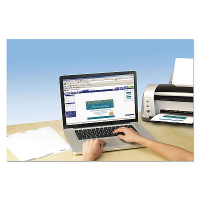 Avery Note Cards with Matching Envelopes, Inkjet, 65lb, 4.25 x 5.5, Textured Uncoated White, 50 Cards, 2 Cards/Sheet, 25 Sheets/Box (AVE3379)