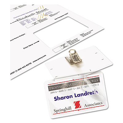 Avery Self-Laminating Laser/Inkjet Printer Badges, 2.25 x 3.5, White, 30/Box (AVE5362)