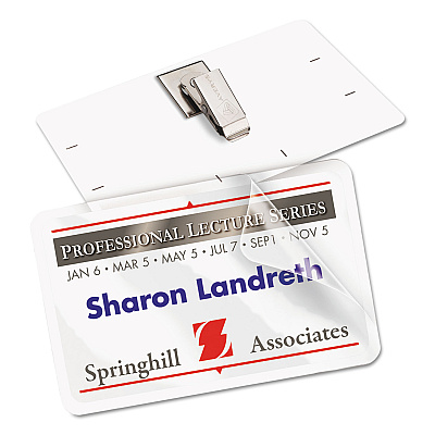 Avery Self-Laminating Laser/Inkjet Printer Badges, 2.25 x 3.5, White, 30/Box (AVE5362)