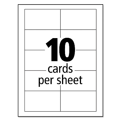 Avery True Print Clean Edge Business Cards, Inkjet, 2 x 3.5, Ivory, 200 Cards, 10 Cards Sheet, 20 Sheets/Pack (AVE8876)