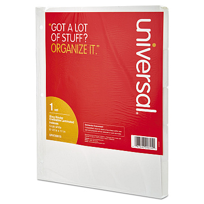 Universal Deluxe Write-On/Erasable Tab Index, 5-Tab, 11 x 8.5, White, White Tabs, 1 Set (UNV20815)
