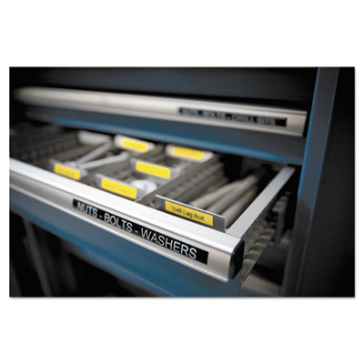 DYMO XTL All-Purpose Vinyl Labels, 1" x 24.6 ft, Yellow/Black Print (DYM1868773)