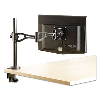 Fellowes Professional Series Depth Adjustable Monitor Arm, 360 Degree Rotation, 37 Degree Tilt, 360 Degree Pan, Black, Supports 24 lb (8041601)