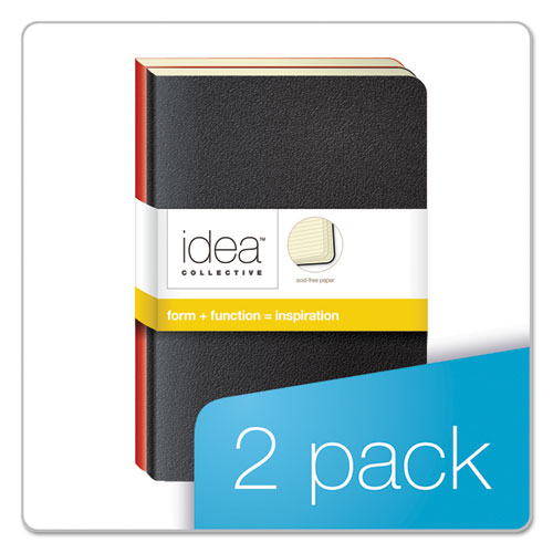 TOPS Idea Collective Journal, Soft Cover, 1-Subject, Wide/Legal Rule, Assorted Cover Colors, (40) 5.5 x 3.5 Sheets, 2/Pack (56876)