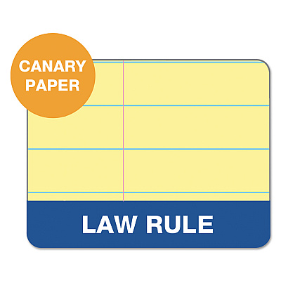 TOPS Double Docket Ruled Pads, Pitman Rule Variation (Offset Dividing Line - 3" Left), 100 Canary 8.5 x 11.75 Sheets, 6/Pack (TOP63396)