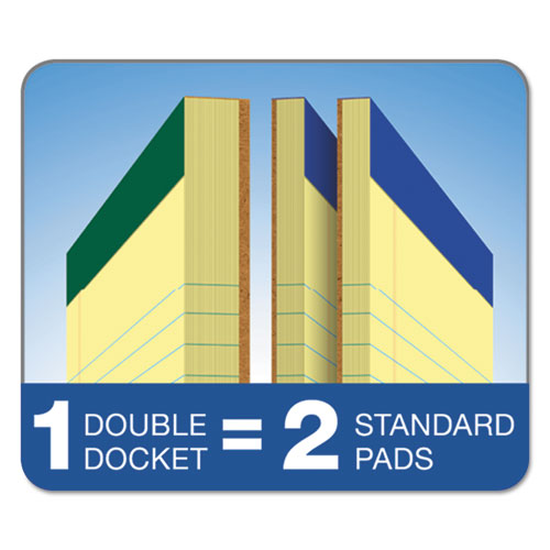 TOPS Double Docket Ruled Pads, Pitman Rule Variation (Offset Dividing Line - 3" Left), 100 Canary 8.5 x 11.75 Sheets, 6/Pack (63396)