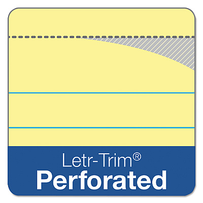 TOPS Double Docket Ruled Pads, Pitman Rule Variation (Offset Dividing Line - 3" Left), 100 Canary 8.5 x 11.75 Sheets, 6/Pack (TOP63396)