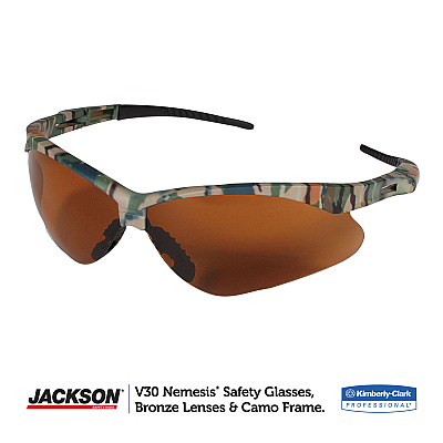 KleenGuard Nemesis Safety Glasses, Camo Frame, Bronze Lens (KCC19644)