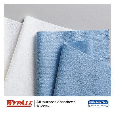 WypAll L40 Wiper, 1/4 Fold, Blue, 12.5 x 12, 56/Box, 12 Boxes/Carton (KCC05776)