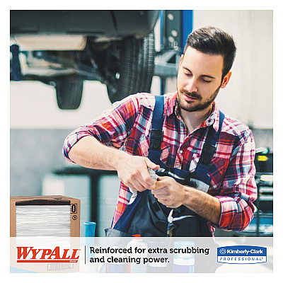 WypAll General Clean X60 Cloths, Flat Sheet, 12.5 x 16.8, White, 150/Box, 6 Boxes/Carton (KCC34900)