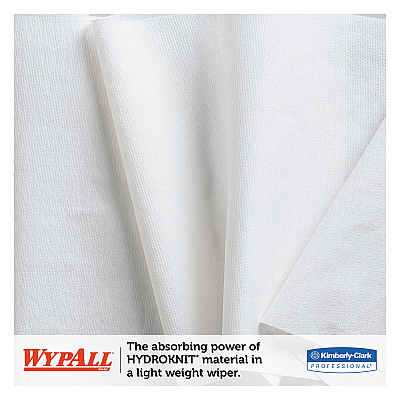 WypAll General Clean X60 Cloths, 1/4 Fold, 11 x 23, White, 100/Box, 9 Boxes/Carton (KCC34770)