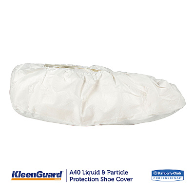 KleenGuard A40 Liquid and Particle Protection Shoe Covers, Medium, White, 400/Carton (KCC44492)