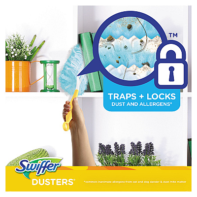 Swiffer Refill Dusters, DustLock Fiber, Light Blue, Lavender Vanilla Scent,10/Box,4 Boxes/Carton (PGC21461CT)