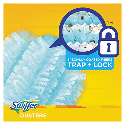 Swiffer Refill Dusters, DustLock Fiber, Light Blue, Lavender Vanilla Scent,10/Box,4 Boxes/Carton (PGC21461CT)