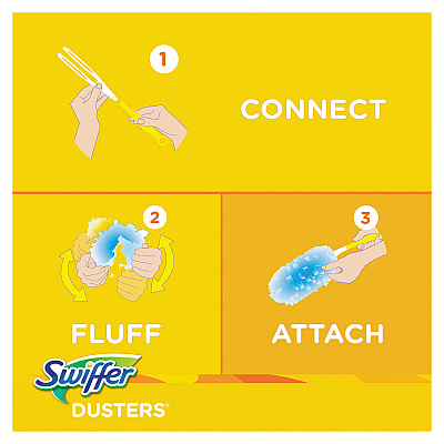 Swiffer Refill Dusters, DustLock Fiber, Light Blue, Lavender Vanilla Scent,10/Box,4 Boxes/Carton (PGC21461CT)